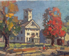 Whitcomb Hall, W. Swanzey, NH Painting of Whitcomb Hall