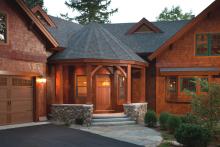 Award winning custom timberframe home with graceful entry