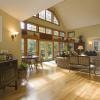 Contemporary great room provides open and sunny family living space