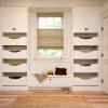 A custom closet adds a contemporary flair.